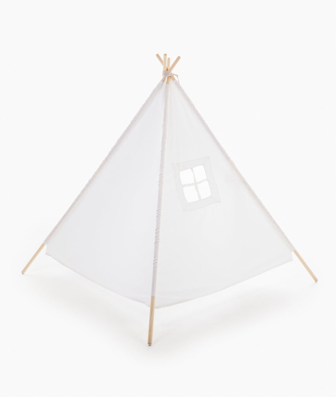 White and beige kids teepee tent for nursery and playroom