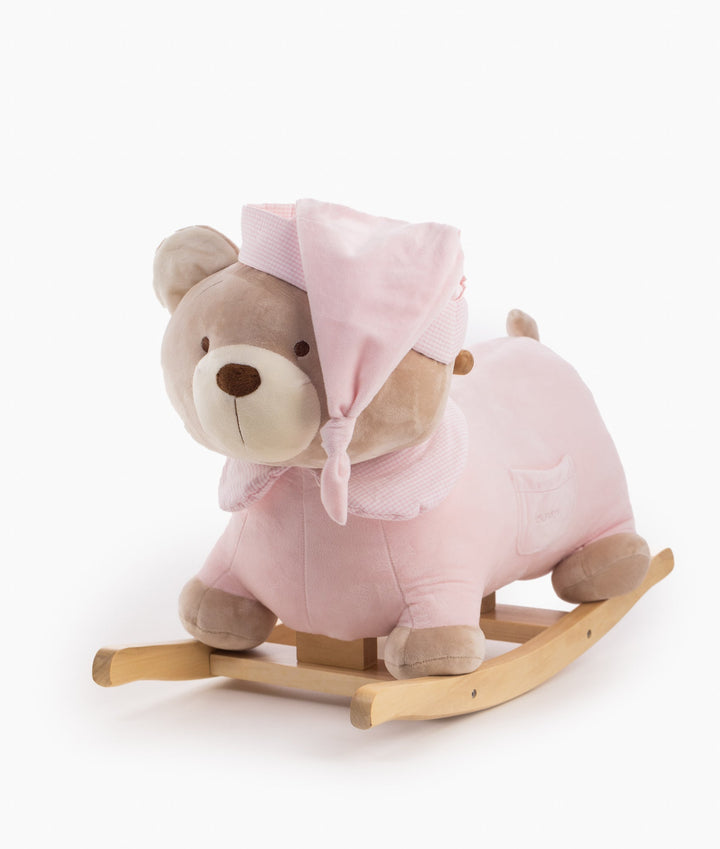 Soft pink rocking teddy bear