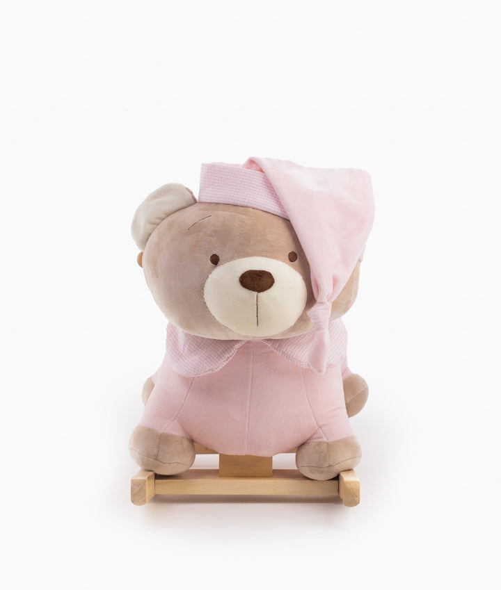Soft pink rocking teddy bear