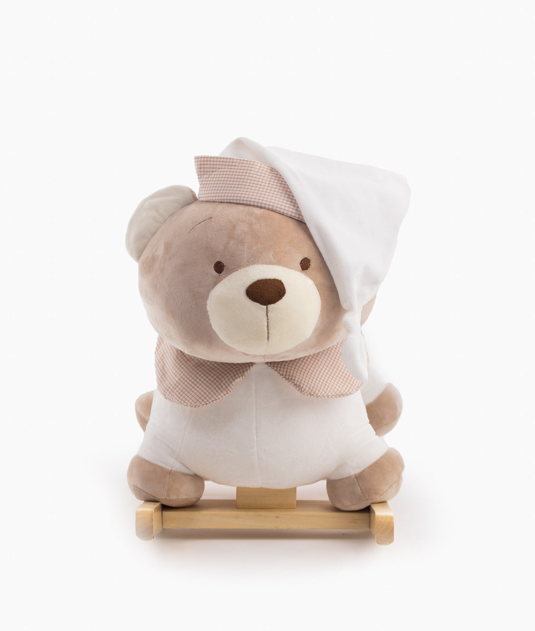 White and beige rocking teddy bear for toddlers