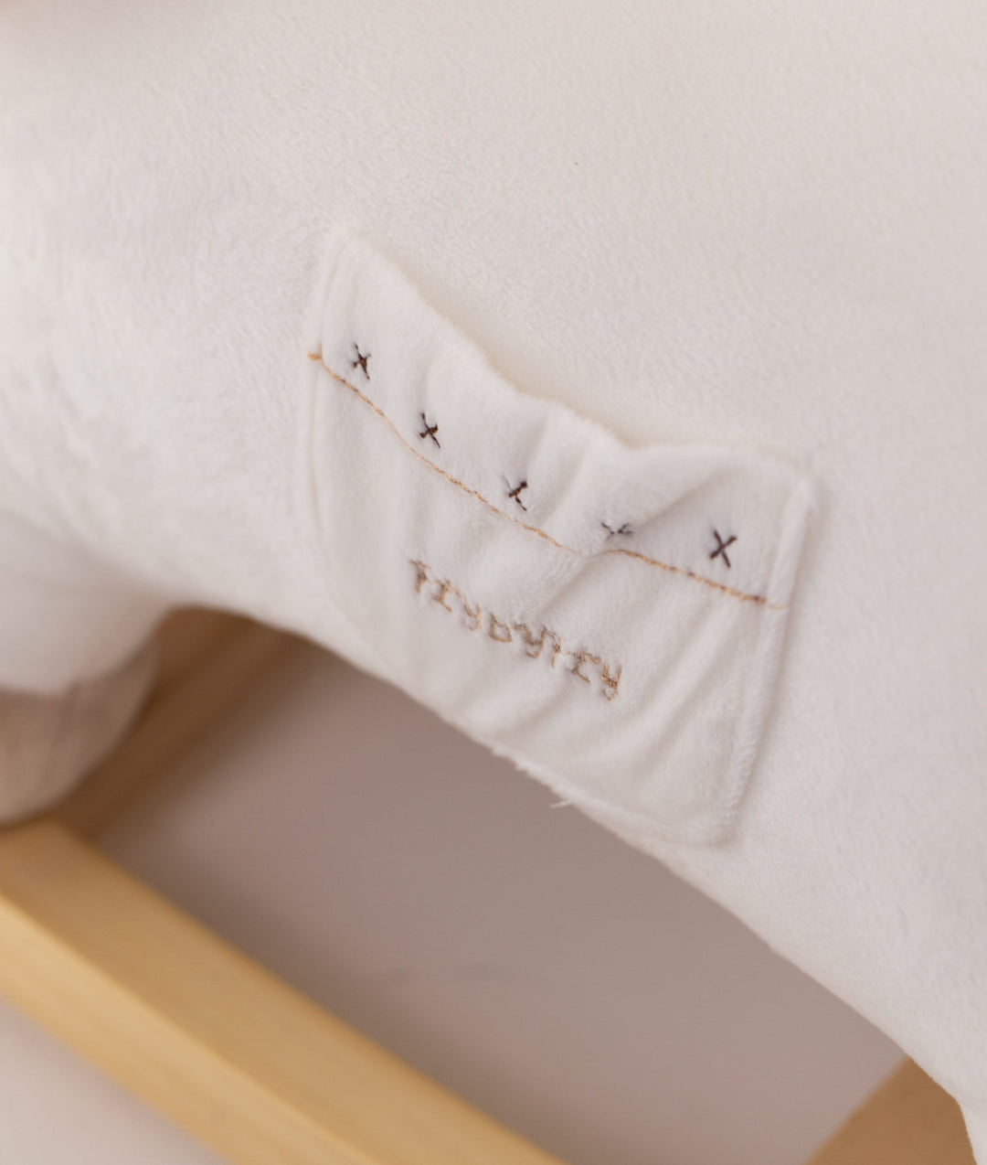 White and beige rocking teddy bear for toddlers